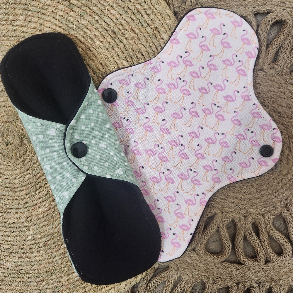 2 Regular Size Reusable Menstrual Cloth Pads Mother's Days Gift